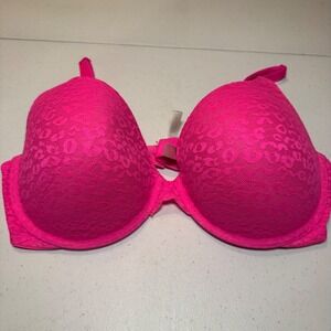 Valentine's VS PINK Wear Everywhere T Shirt Bra Lightly Lined Hot Pink Size 36DD